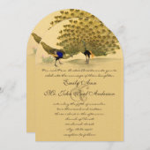 パーフェクトペアピーコックイエローエレガンス 招待状 (正面/裏面)