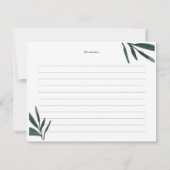 パーフェクトペアブライダルシャワーレシピカード 招待状 (裏面)