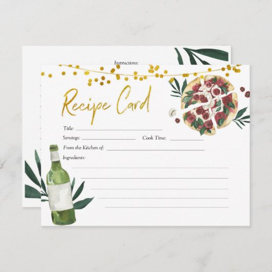 パーフェクトペアブライダルシャワーレシピカード 招待状 (正面/裏面)