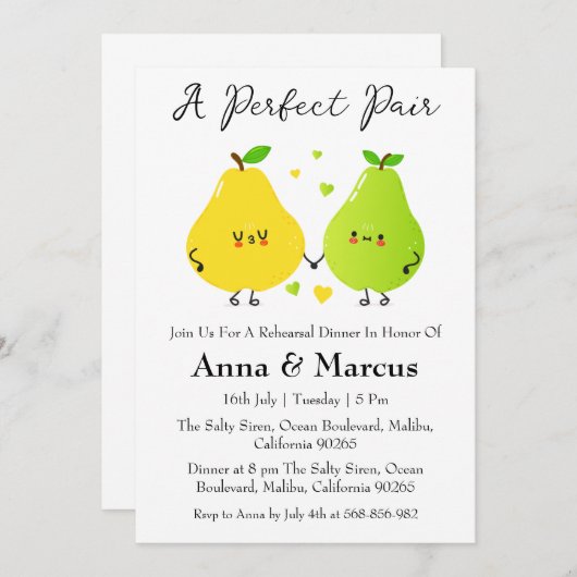 パーフェクトペアブライダルディナー 招待状 (正面/裏面)