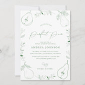 パーフェクトペア手描き梨テーマブライダルシャワー 招待状 (正面)