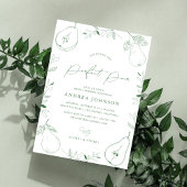 パーフェクトペア手描き梨テーマブライダルシャワー 招待状