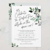 パーフェクトペア カップルシャワー 招待状 - グリーン (正面/裏面)