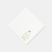 パーフェクトペア – シックな梨のイラストレーションかわいい結婚ズ スタンダードカクテルナプキン (角)