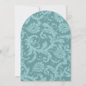 パーフェクトペア シー ブルー ダマスク ペコック エレガンス 招待状 (裏面)