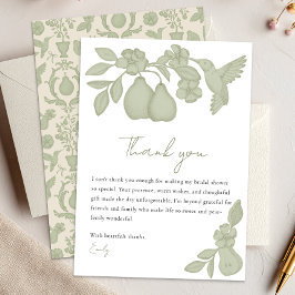 パーフェクトペア ブライダルシャワー | サテングリーン サンキューカード