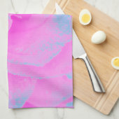 パーフェクトホットピンク&ライトブルーバラ詳細 キッチンタオル (四つ折り)