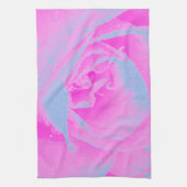 パーフェクトホットピンク&ライトブルーバラ詳細 キッチンタオル (縦)
