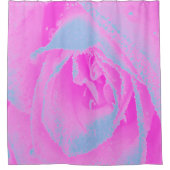 パーフェクトホットピンク&ライトブルーバラ詳細 シャワーカーテン (正面)