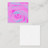 パーフェクトホットピンク&ライトブルーバラ詳細 スクエア名刺 (正面/裏面)