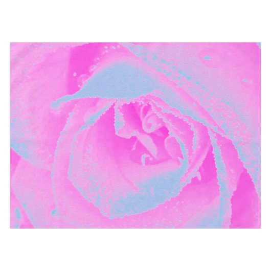 パーフェクトホットピンク&ライトブルーバラ詳細 テーブルクロス (正面(横))