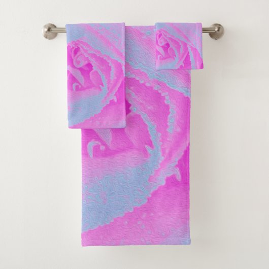 パーフェクトホットピンク&ライトブルーバラ詳細 バスタオルセット (インサイチュ)
