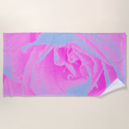 パーフェクトホットピンク&ライトブルーバラ詳細 ビーチタオル