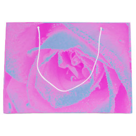 パーフェクトホットピンク&ライトブルーバラ詳細 ラージペーパーバッグ