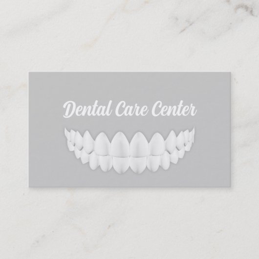パーフェクトホワイトスマイルシンプルグレー歯科カード 名刺 (正面)