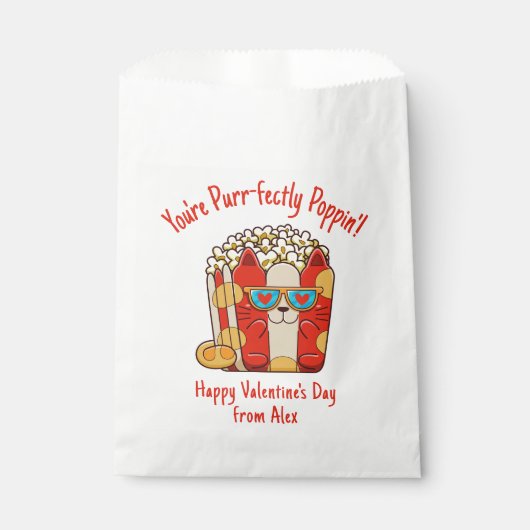 パーフェクトポピンの猫ポップコーンおもしろいバレンタイン フェイバーバッグ (正面)