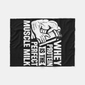 パーフェクトマッスルミルクおもしろいタンパク質愛好家引用文体 フリースブランケット (正面(横))