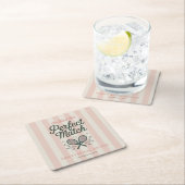 パーフェクトマッチソーシャルクラブテニスブライダルシャワー スクエアペーパーコースター (インサイチュ)