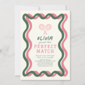 パーフェクトマッチテニスグリーンウェーブーブライダルシャワー 招待状 (正面)