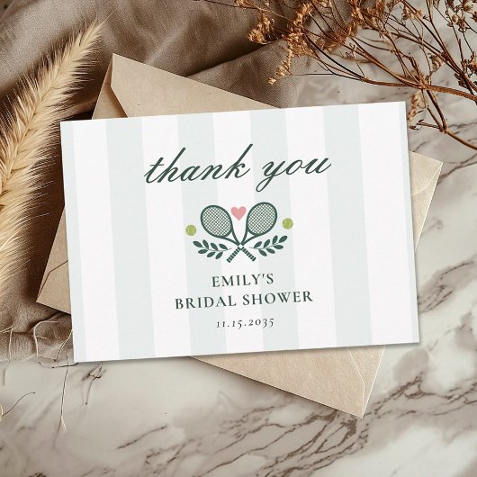 パーフェクトマッチテニスブライダルシャワー サンキューカード