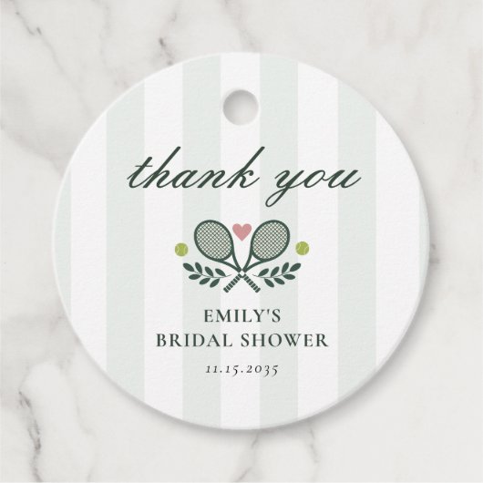 パーフェクトマッチテニスブライダルシャワー フェイバータグ (正面)