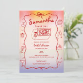 パーフェクトマッチドードルサンセットコケットブライダルシャワー 招待状 (スタンド正面)
