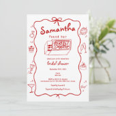 パーフェクトマッチ手描きコケットブライダルシャワー 招待状 (スタンド正面)