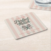 パーフェクトマッチ ソーシャルクラブ テニス ブライダルシャワー スクエアペーパーコースター (アングル)