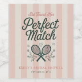 パーフェクトマッチ ソーシャルクラブ テニス ブライダルシャワー ワインラベル (シングルラベル)