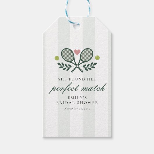 パーフェクトマッチ テニス ブライダルシャワー ギフトタグ (正面)