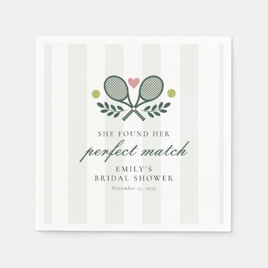 パーフェクトマッチ テニス ブライダルシャワー スタンダードカクテルナプキン (正面)