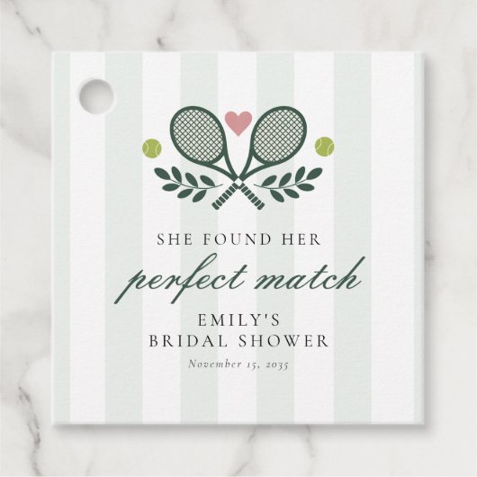 パーフェクトマッチ テニス ブライダルシャワー フェイバータグ (正面)