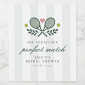 パーフェクトマッチ テニス ブライダルシャワー ワインラベル (シングルラベル)