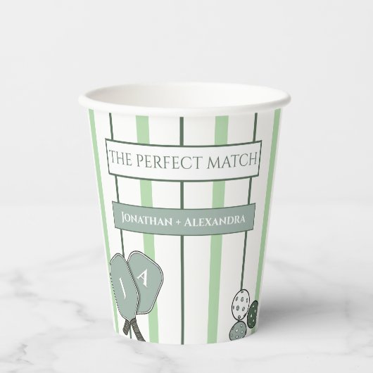 パーフェクトマッチ ピックルボール カップル ブライダルシャワー 紙コップ (正面)