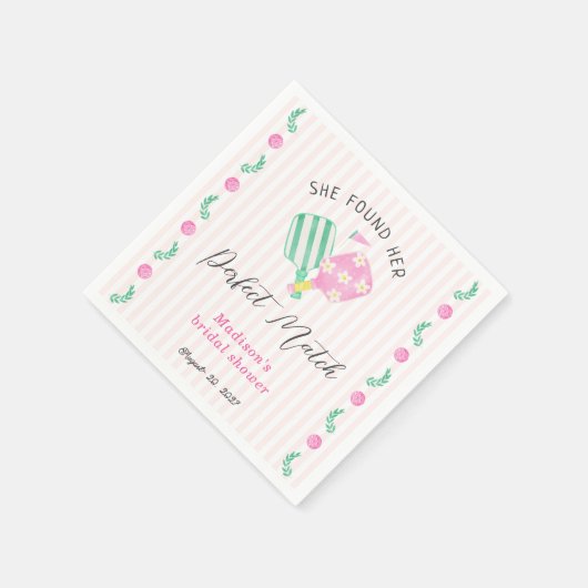 パーフェクトマッチ ピックルボール ブライダルシャワーのご案内 スタンダードカクテルナプキン (角)
