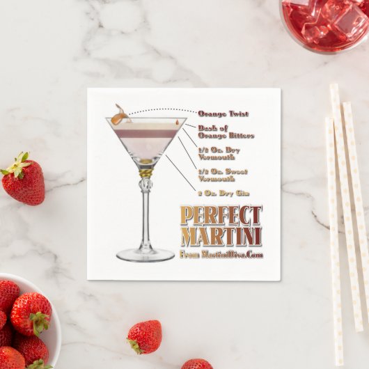 パーフェクトマルティニカクテルレシピアート スタンダードカクテルナプキン (インサイチュ)