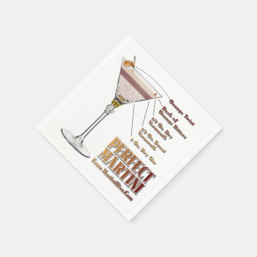 パーフェクトマルティニカクテルレシピアート スタンダードカクテルナプキン (角)