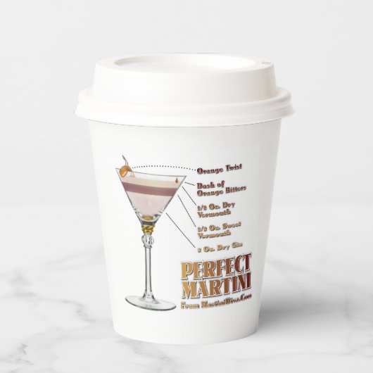 パーフェクトマルティーニカクテルレシピアート 紙コップ (正面)