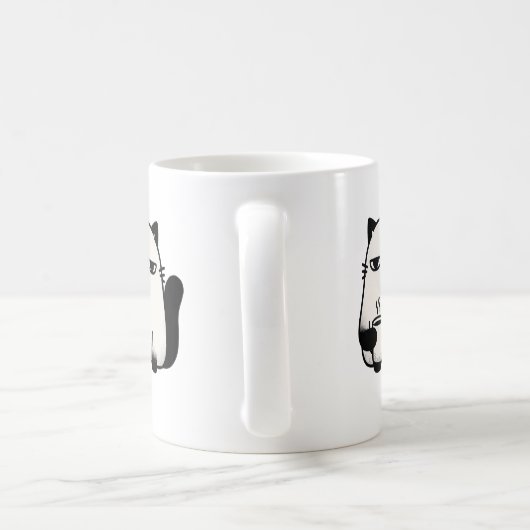 パーフェクトモーニングコンパニオン:不機嫌な猫コーヒーマグ コーヒーマグカップ (ハンドル)