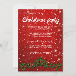 パーフェクトレッドクールクリスマス招待状 招待状
