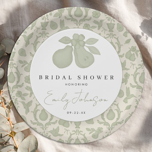 パーフェクト梨ブライダルシャワーディナープレート ペーパープレート