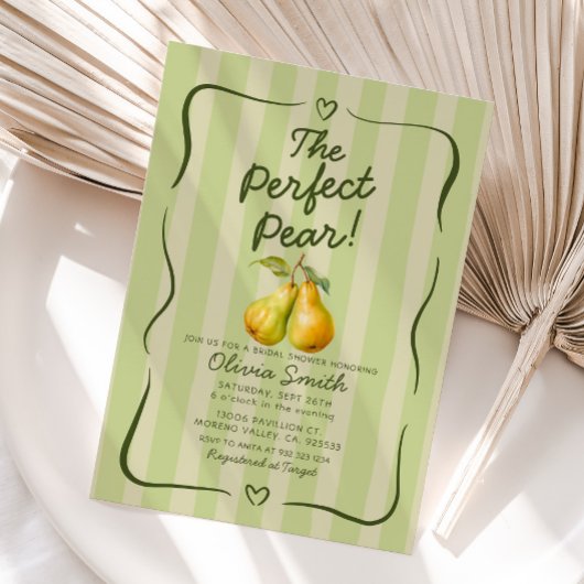 パーフェクト梨ブライダルシャワーレトロ 招待状