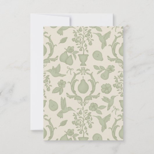 パーフェクト梨ブライダルシャワー | セージグリーンありがとう サンキューカード (裏面)