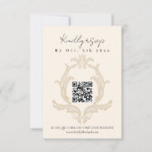 パーフェクト梨ブライダルシャワー | 金ゴールドダマスクRSVPカード 出欠カード (正面)