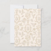 パーフェクト梨ブライダルシャワー | 金ゴールドダマスクRSVPカード 出欠カード (裏面)