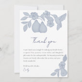 パーフェクト梨ブライダルシャワー | 青サンキューカード サンキューカード (正面)