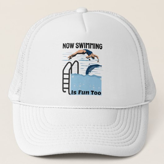 パーフェクト泳ぐ人デザイン – 今スイミングもおもしろい キャップ (正面)