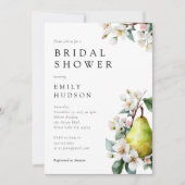 パーフェクト洋ナシフローラブライダルシャワー招待 招待状 (正面)