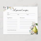 パーフェクト洋ナシブライダルシャワーレシピカード (正面)