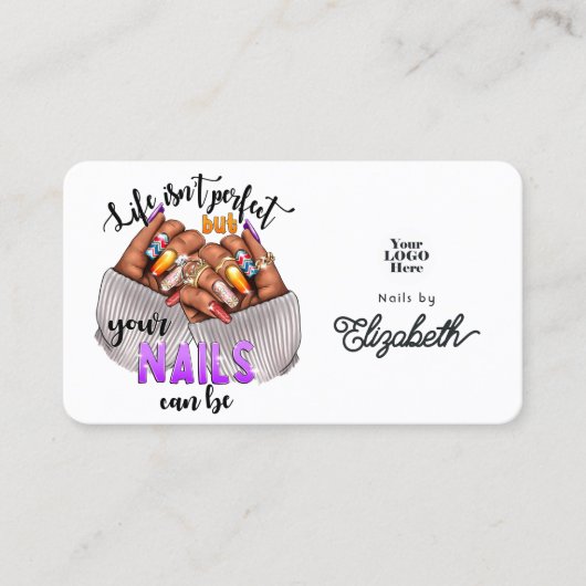 パーフェクト爪、 ネイルスローガンシックネイルサロン 名刺 (正面)